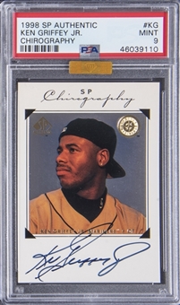 1998 SP Authentic Chirography #KG Ken Griffey Jr. Signed Card - PSA MINT 9 - MBA Gold Diamond Certifed